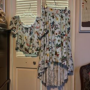 Disney Floral High Low Dress Set - White and Multicolor